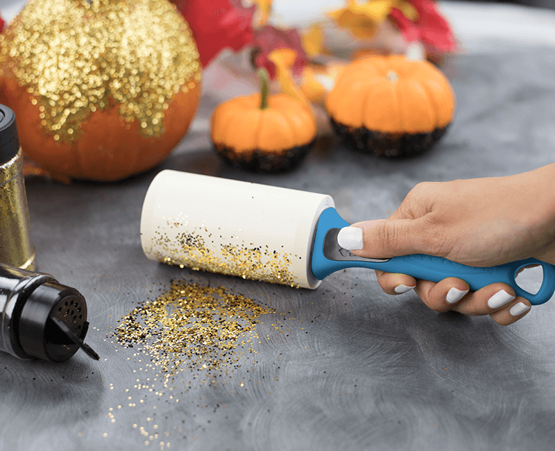 Evercare Lint Roller Picking Up Confetti