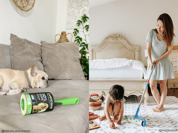Evercare Pet and Mega Lint Rollers In Use